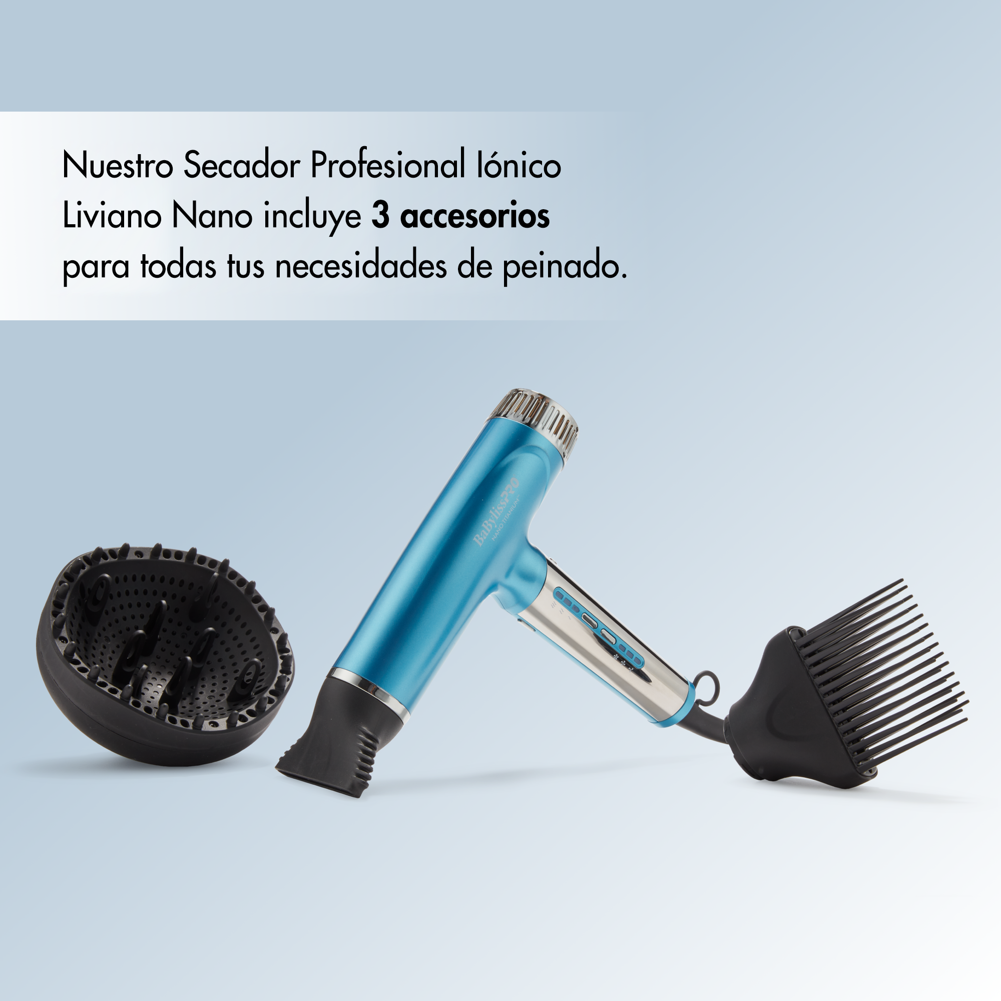 Secador iónico de alta velocidad ultraliviano BaBylissPRO® Nano Titanium™