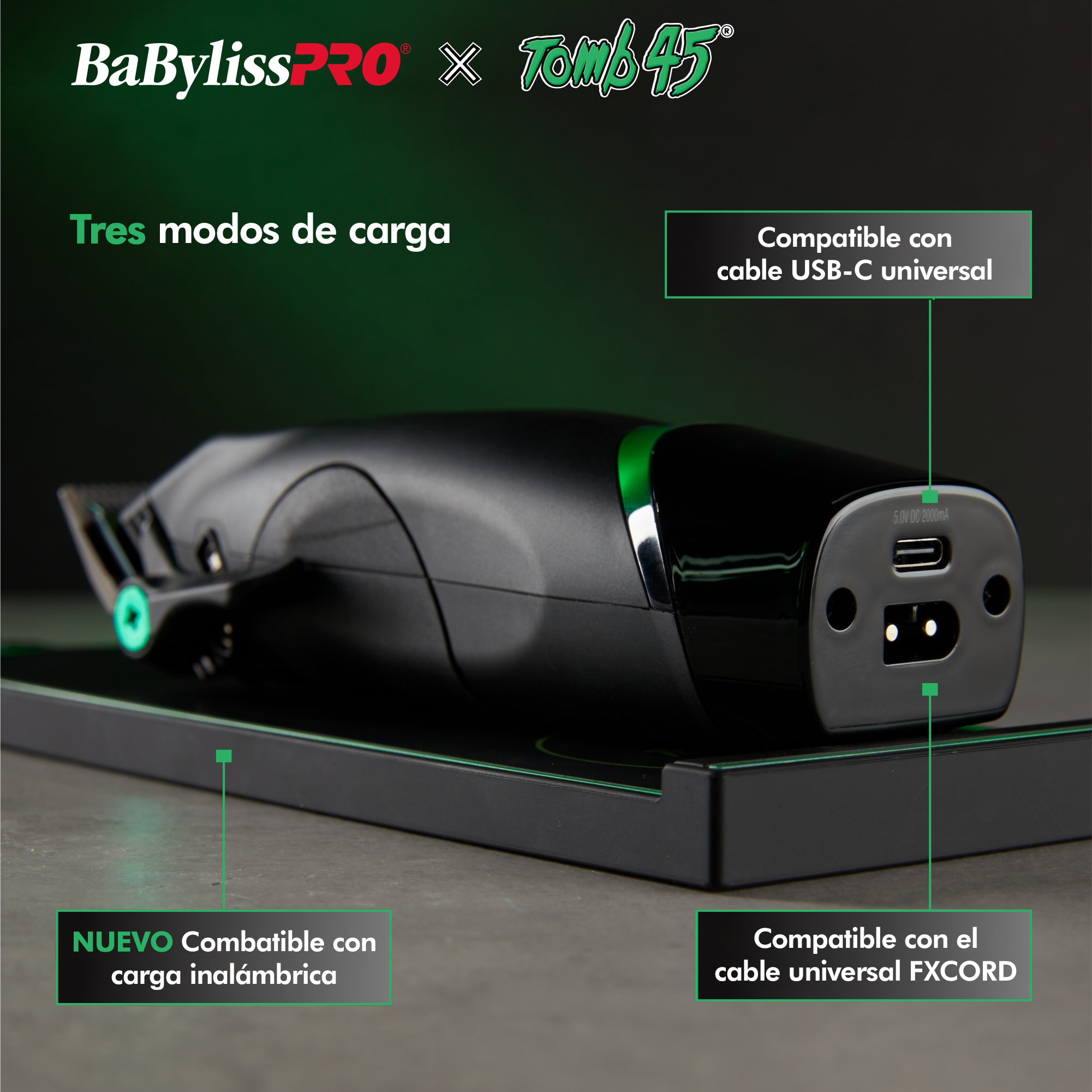 Cortadora de cabello de carga inalámbrica BaBylissPRO® x Tomb45®
