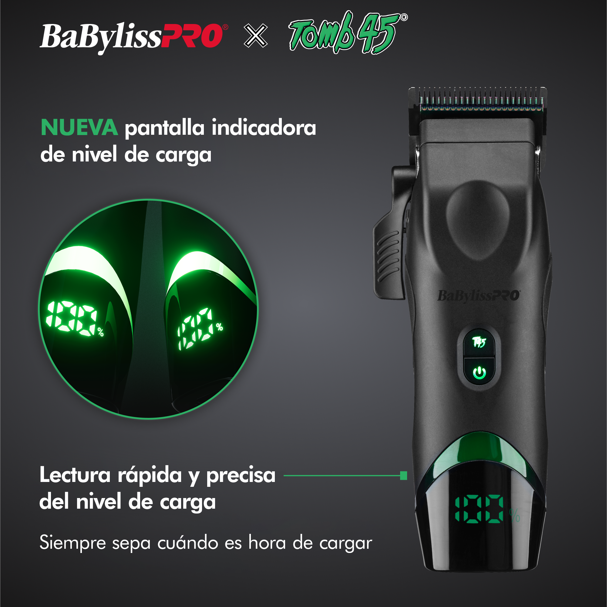 Cortadora de cabello de carga inalámbrica BaBylissPRO® x Tomb45®