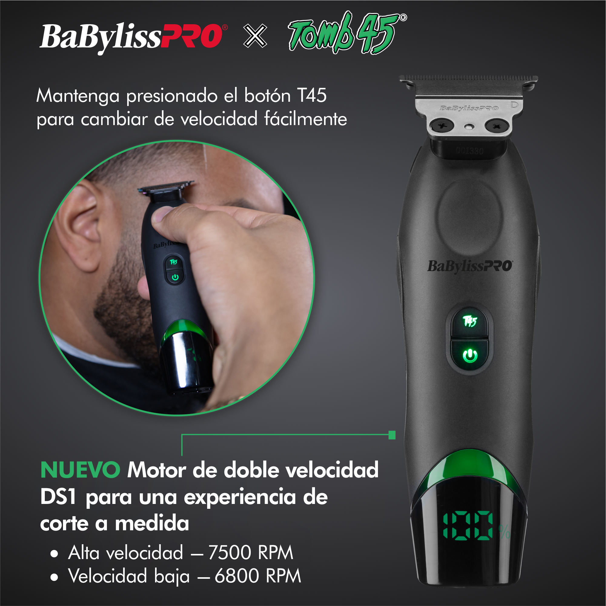 Recortadora de carga inalámbrica BaBylissPRO® x Tomb45®