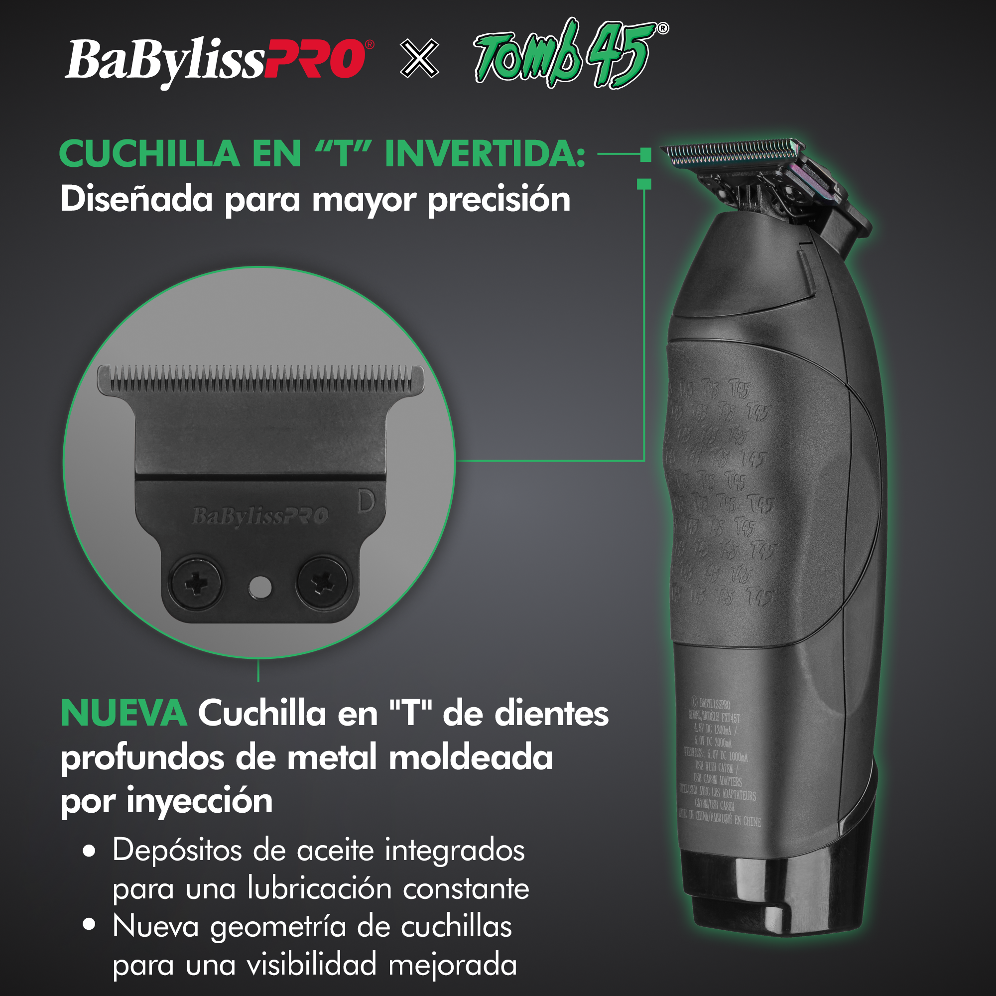 Recortadora de carga inalámbrica BaBylissPRO® x Tomb45®