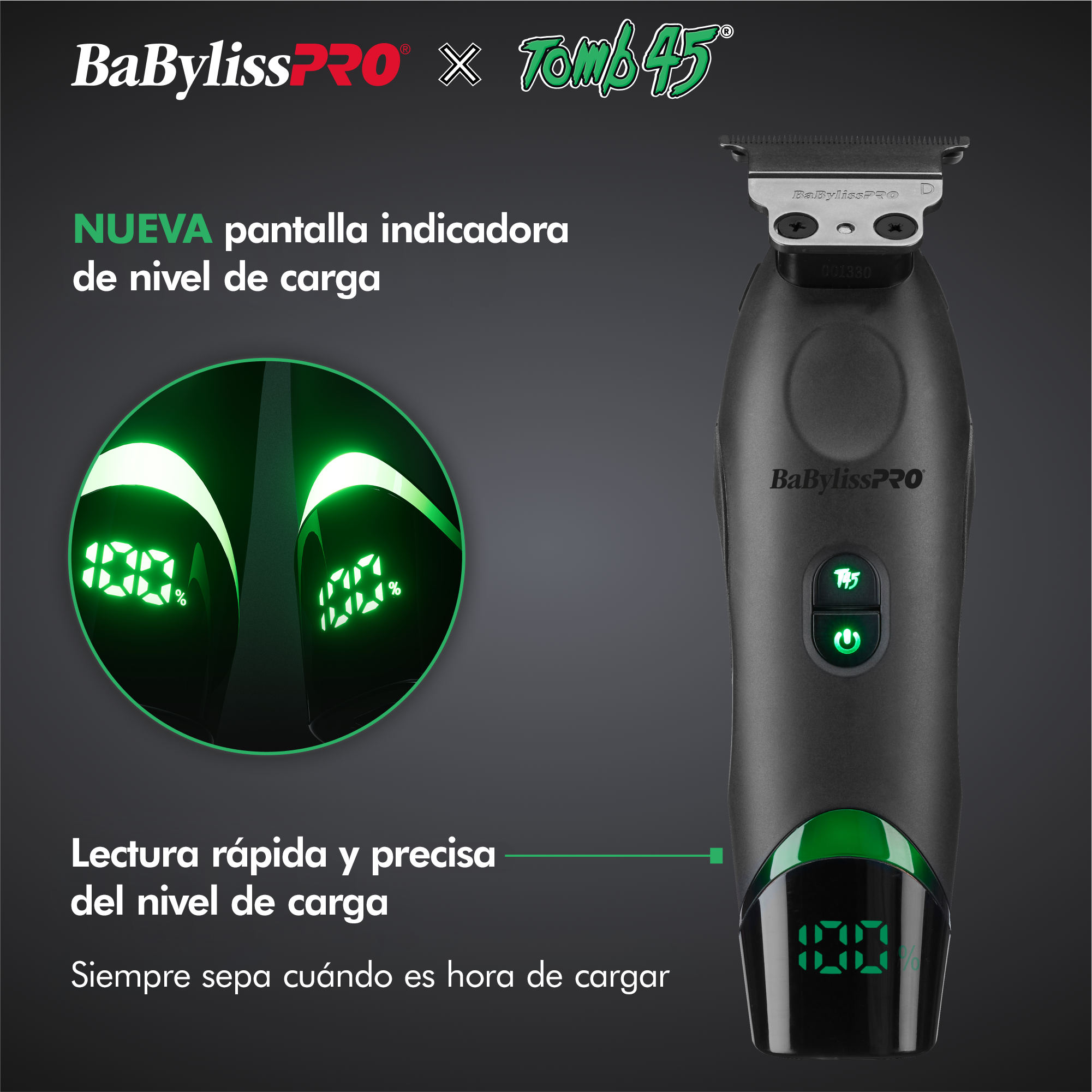 Recortadora de cabello de carga inalámbrica BaBylissPRO x Tomb45