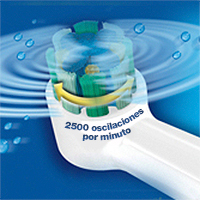 El cepillo de dientes eléctrico Interplak gira para una limpieza a fondo.
