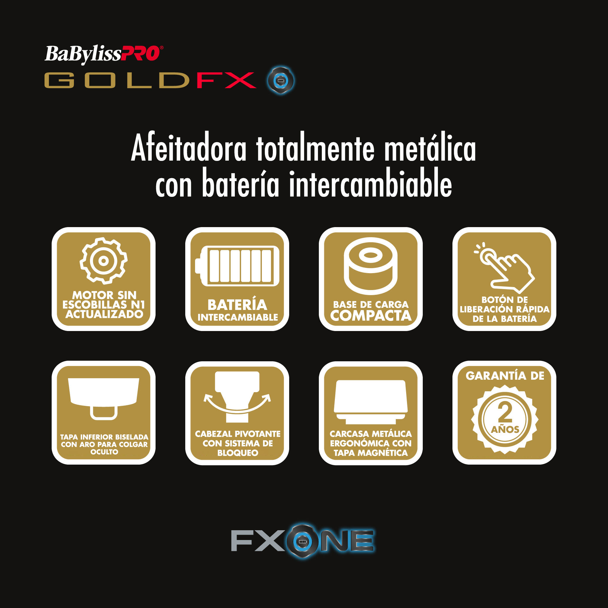 Afeitadora de doble hoja BaBylissPRO® FXONE™ GOLDFX