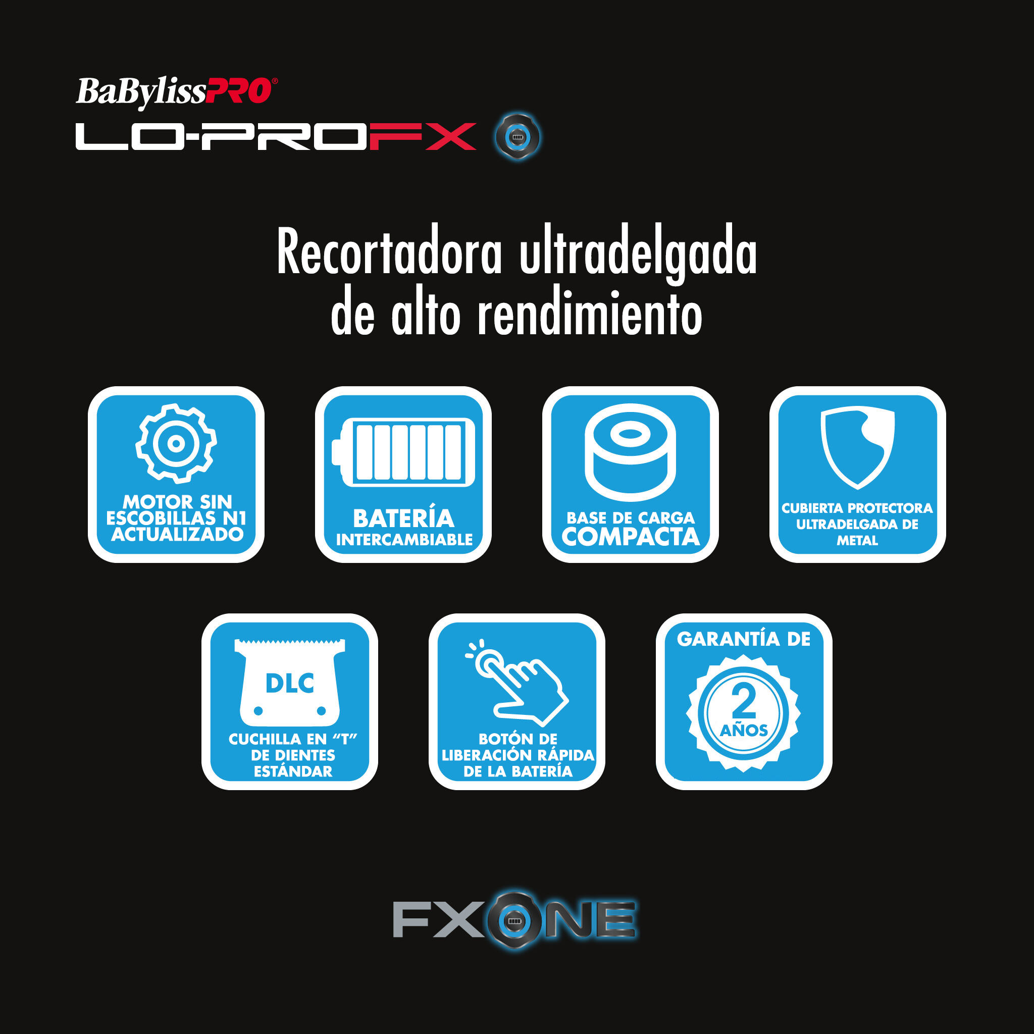 Cortadora ultradelgada de alto rendimiento FXONE™ Lo-ProFX de BaBylissPRO®