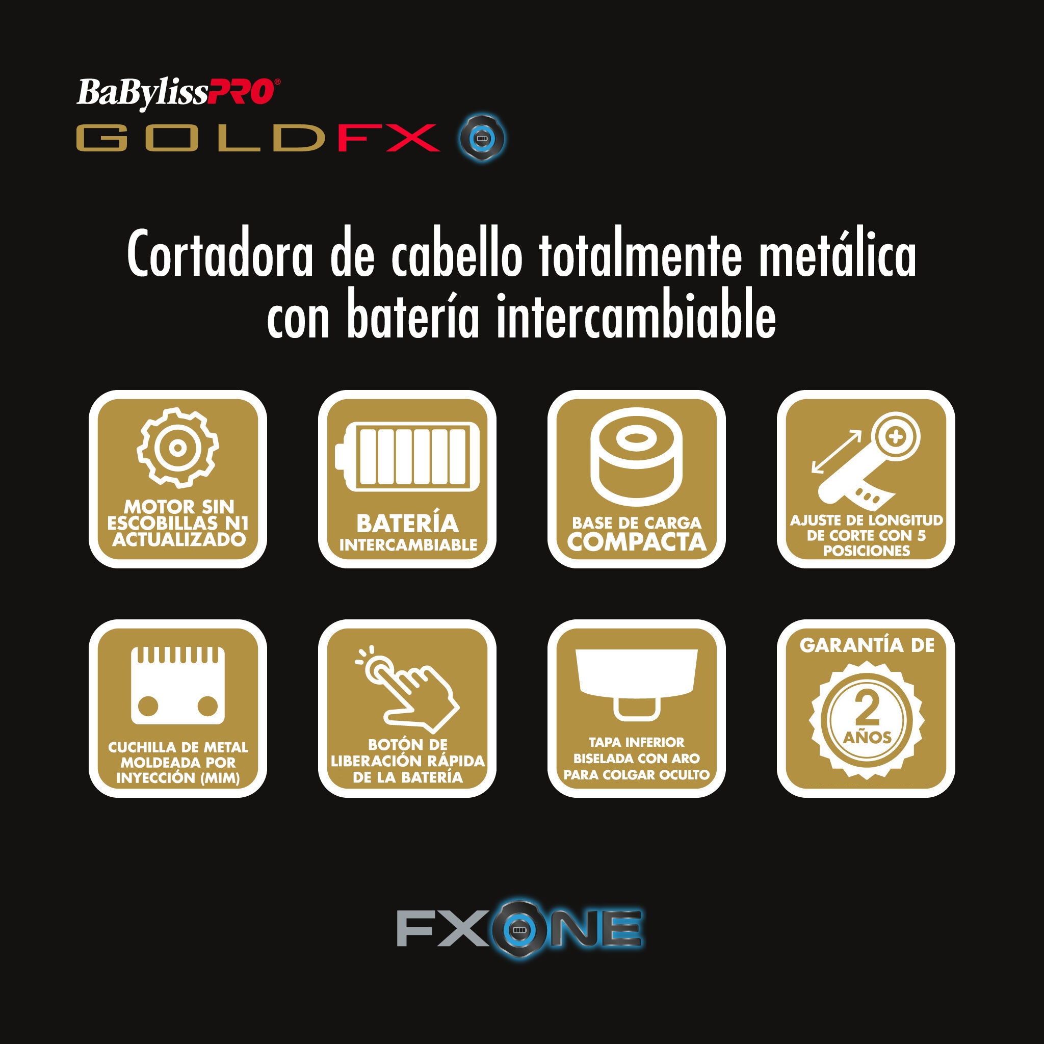 Cortadora de cabello FXONE™ GOLDFX de BaBylissPRO®