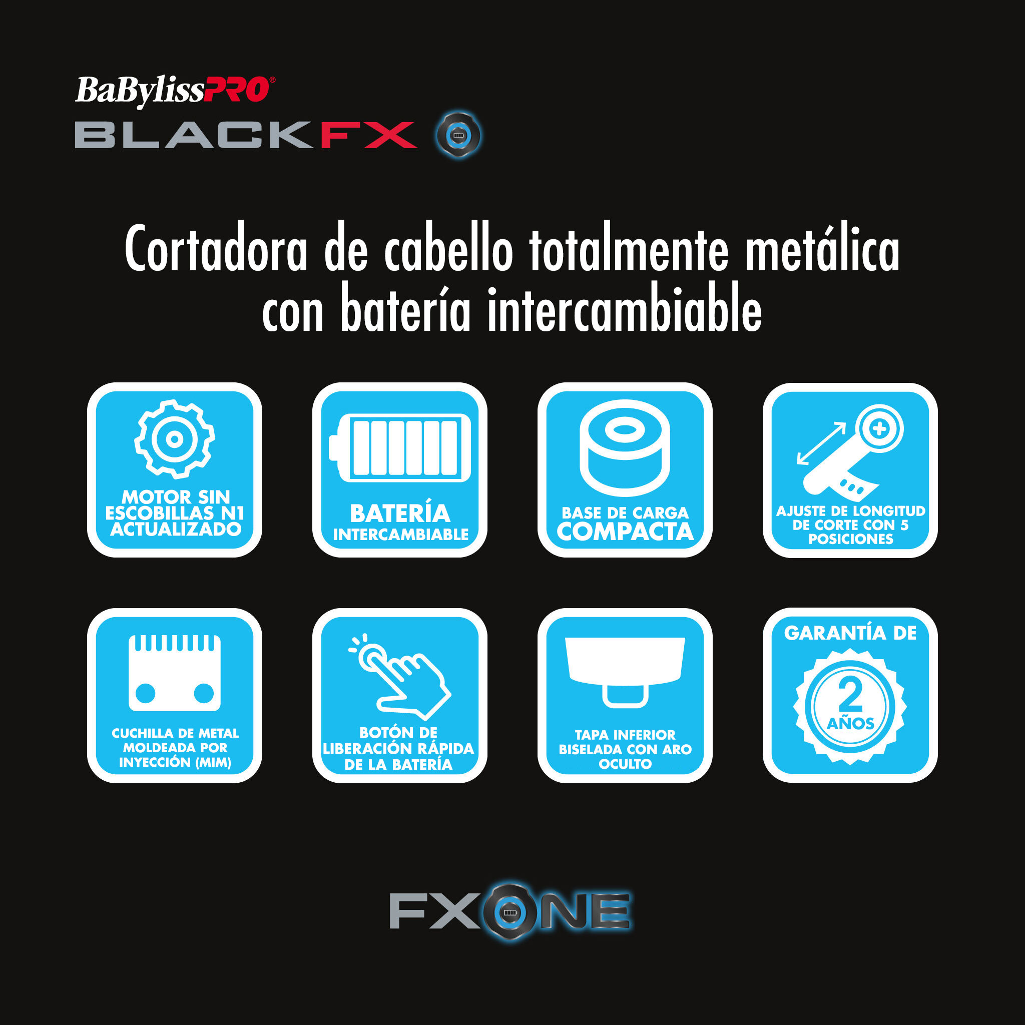 Cortadora de cabello FXONE™ BLACKFX de BaBylissPRO®