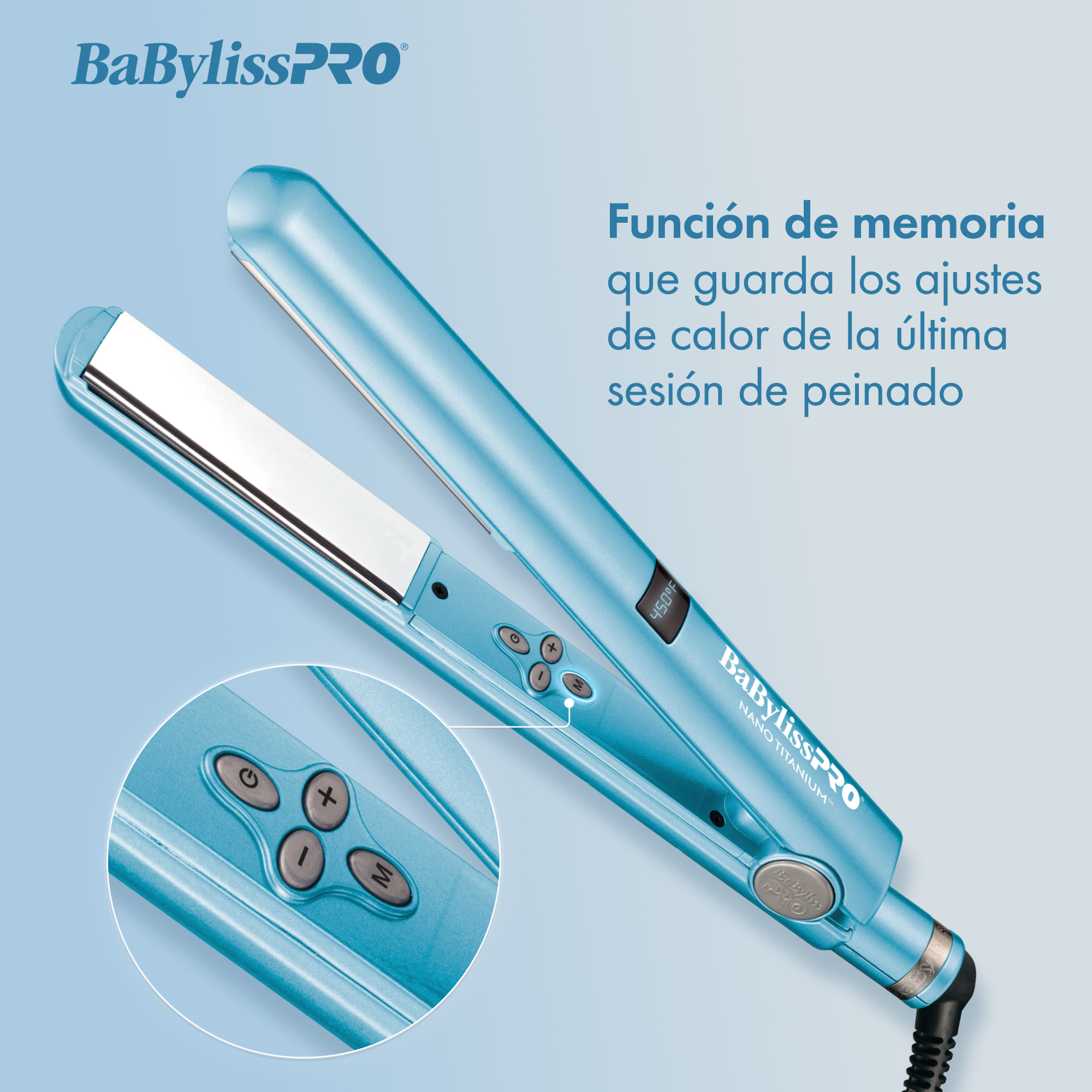 Plancha alisadora digital de in BaBylissPRO Nano Titanium