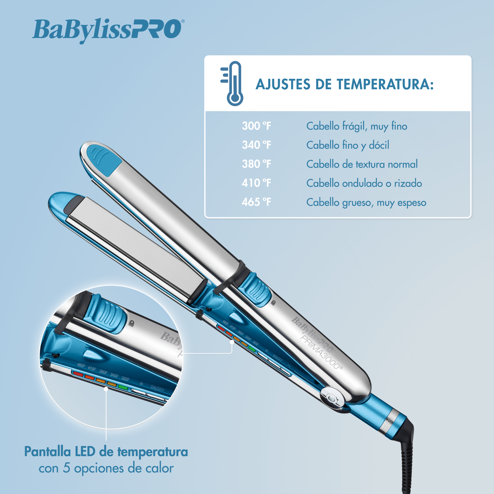 Plancha iónica de 1¼ in BaBylissPRO® Nano Titanium™ Prima3000®